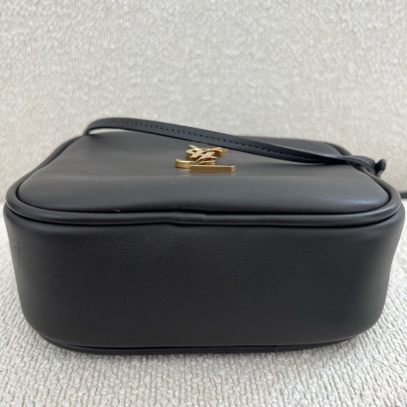 Yves Saint Laurent Coal Gray Leather Pouch Mono- crossbody - Picture 3 of 16